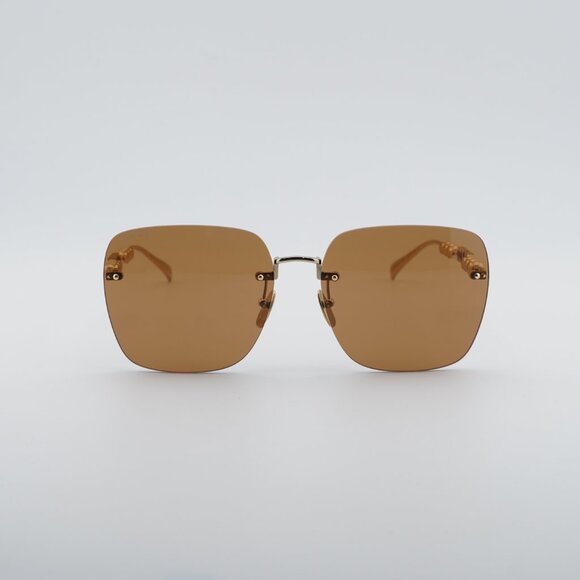 Gucci GG1923SA 003 Sunglasses Gold with Pearl Square Frame, Brown Lenses main image 4